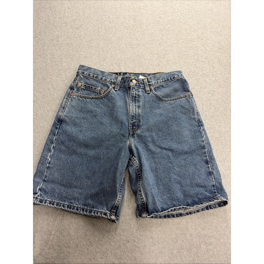 Levis 550 Relaxed Fit Denim Shorts Mens 32 Vtg Wash Blue Made in USA 90s Dad